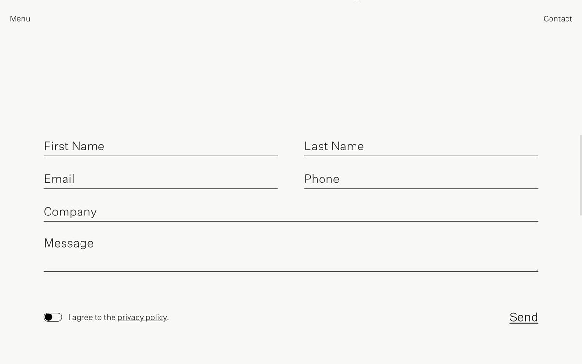 A screenshot of the contact page on the Collective Design website.