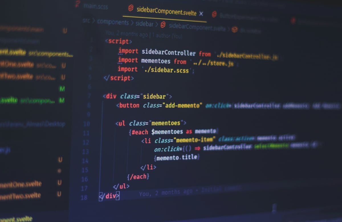 Code snippet in a text editor showing an inaccessible list item tag with an on:click handler attached directly to it.