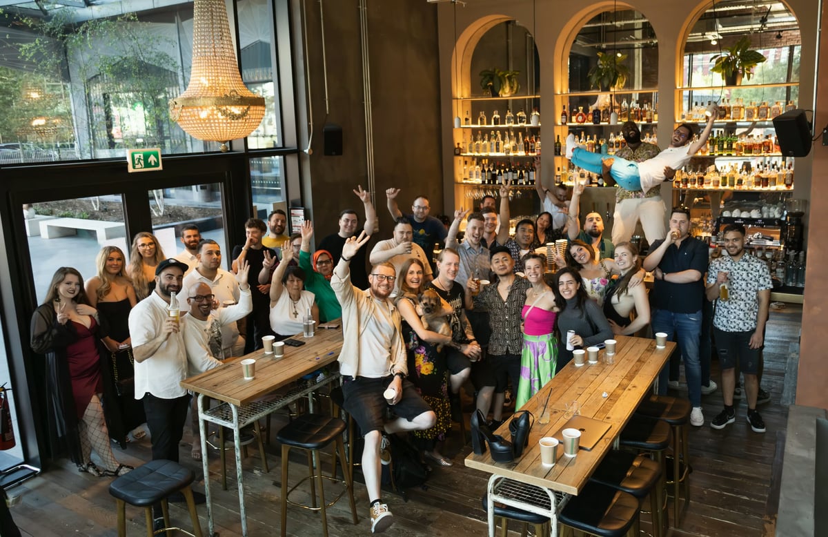 The team from Bart & Taylor in one of their venues during a staff party.